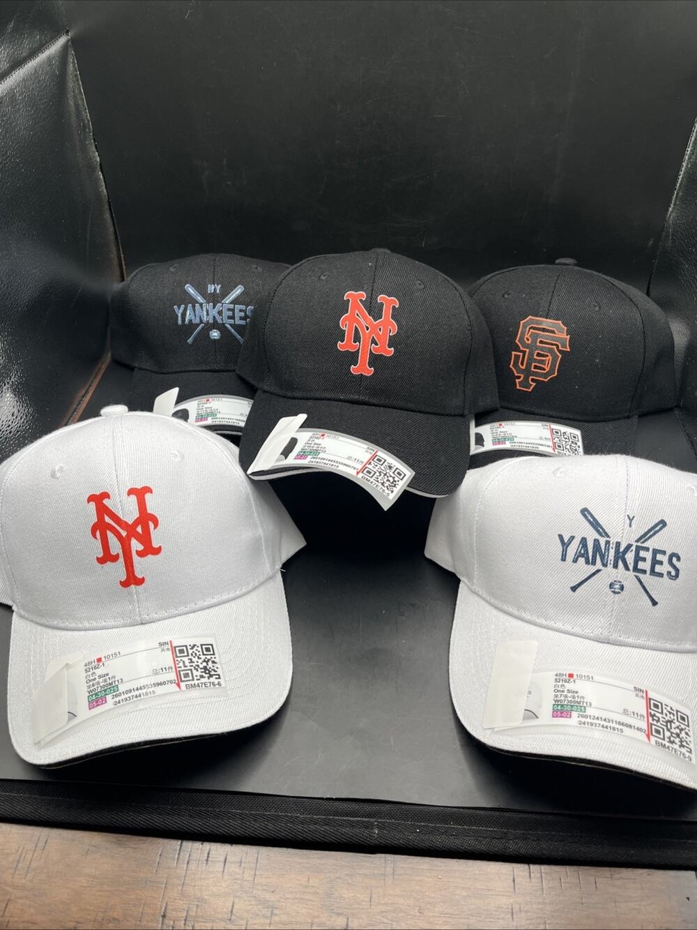 Miscellaneous Sports Hats Lot Of 5 Yankees NY Mets San Francisco Giants NEW